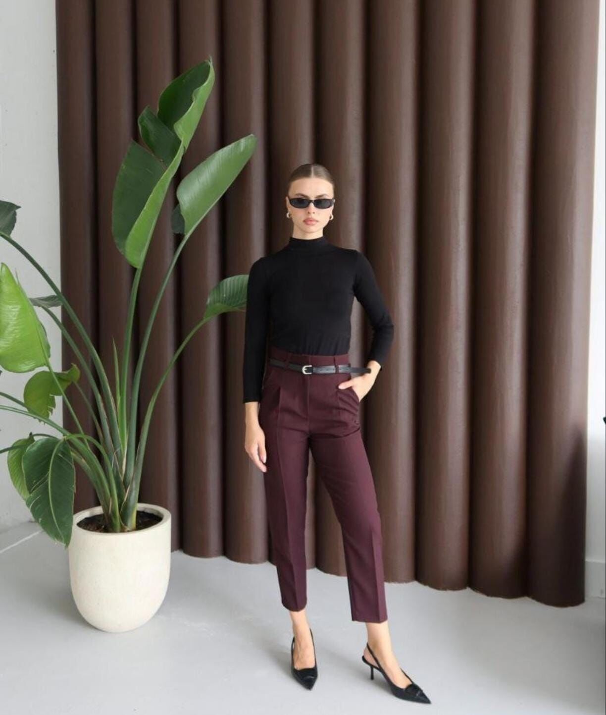 Krep kumaş pantolon