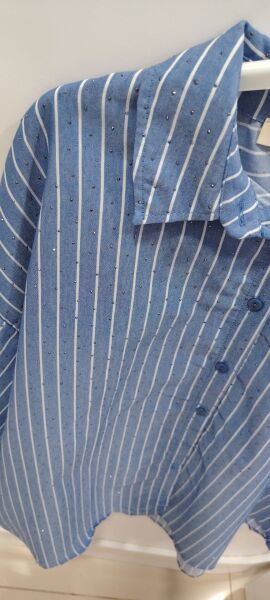 Taşlı çizgili gömlek