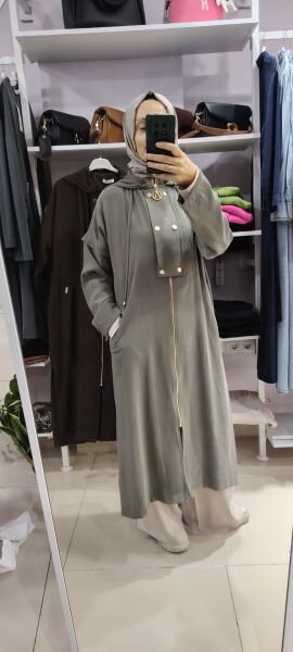 Önü çıt çıt detaylı fermuarlı kap