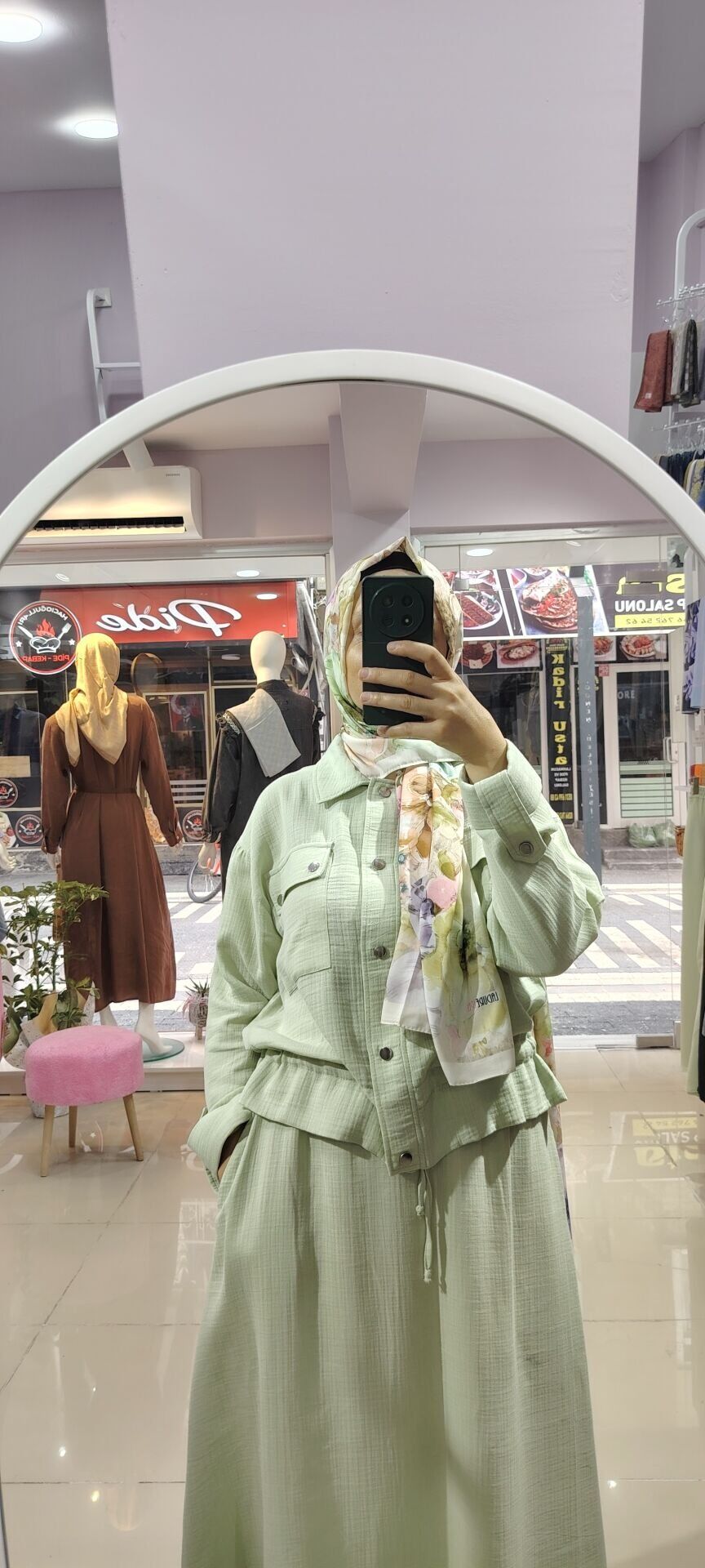 İkili etekli takım Mint yeşili - L-XL