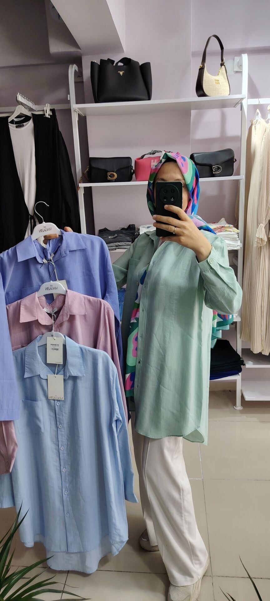 Pamuklu uzun gömlek