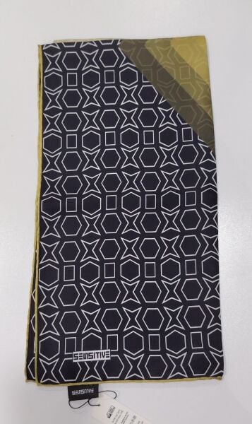 Geometrik desen İpek pamuk eşarp