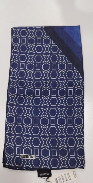 Geometrik desen İpek pamuk eşarp Sarı