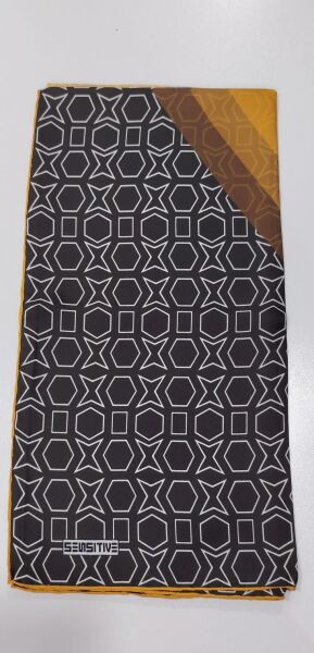 Geometrik desen İpek pamuk eşarp Tarçın