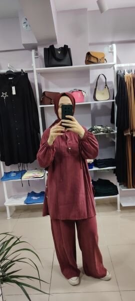 Puane kapşonlu İkili takım