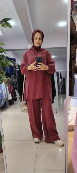 Puane kapşonlu İkili takım