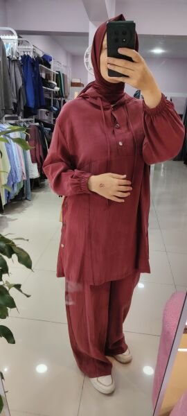 Puane kapşonlu İkili takım