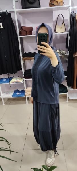 Paraşüt detaylı balon etekli ikili takım