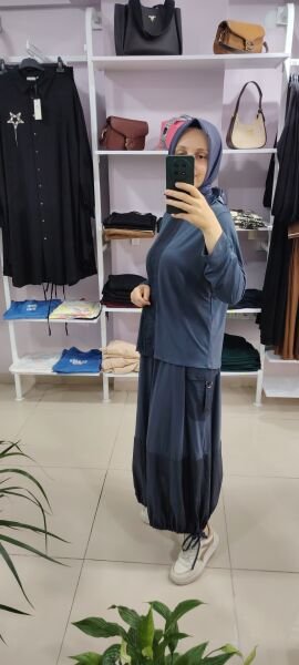 Paraşüt detaylı balon etekli ikili takım