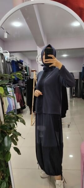 Paraşüt detaylı balon etekli ikili takım