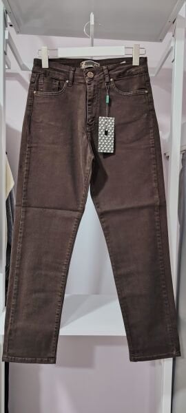 Kahverengi mom jean pantolon