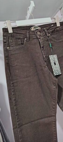 Kahverengi mom jean pantolon