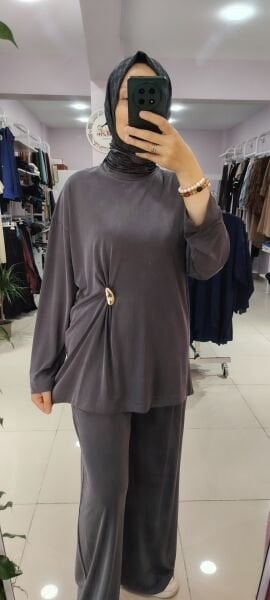 Coton kumaş gold detaylı ikili takım