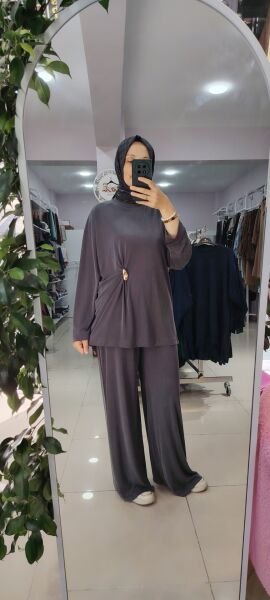 Coton kumaş gold detaylı ikili takım