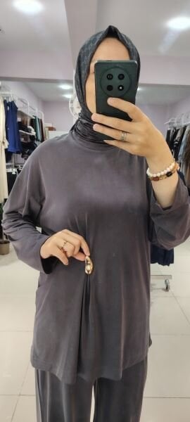 Coton kumaş gold detaylı ikili takım