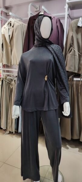 Coton kumaş gold detaylı ikili takım