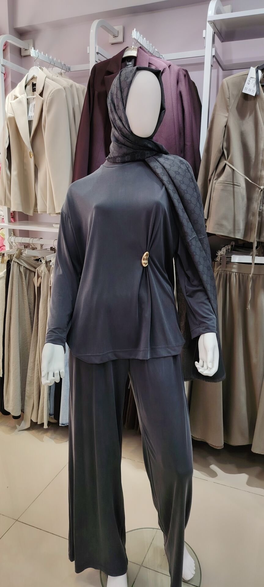 Coton kumaş gold detaylı ikili takım