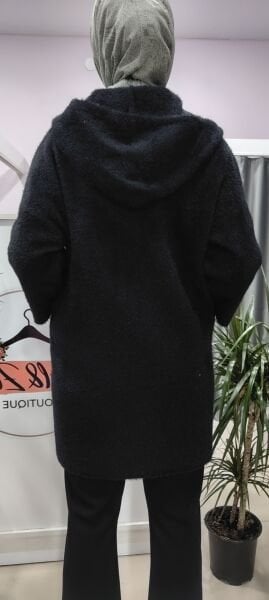 Angora Hırka Kaban - siyah