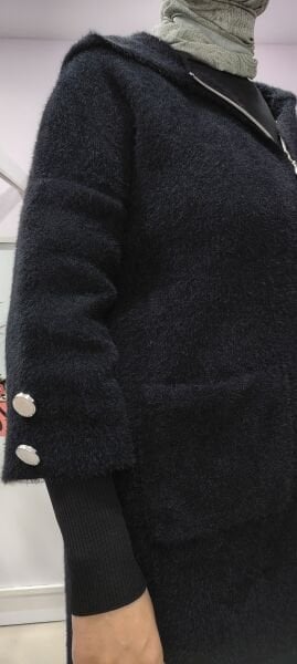 Angora Hırka Kaban - siyah
