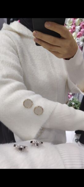 Angora Hırka Kaban - siyah-beyaz