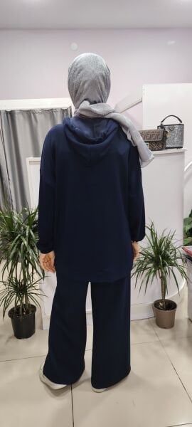 Taşlı ikili takım - lacivert