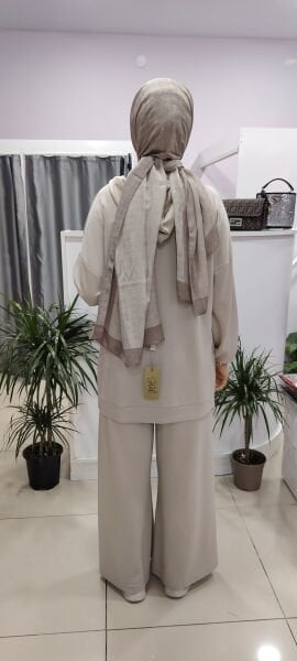 Taşlı Fermuarlı İkili Takım-Taş Renk