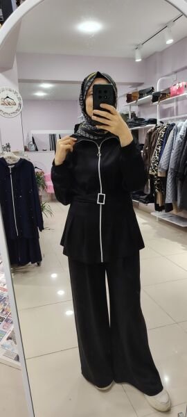 Beli Oturtmalı İkili Takım-siyah