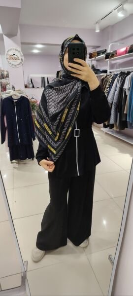 Beli Oturtmalı İkili Takım-siyah