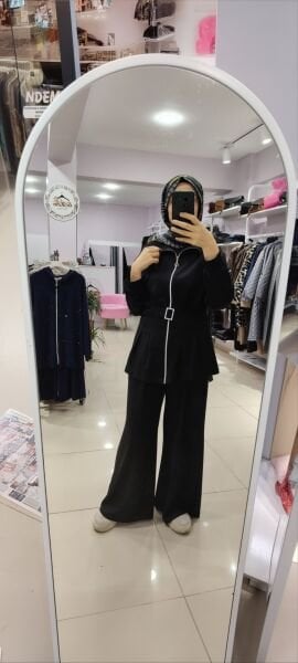 Beli Oturtmalı İkili Takım-siyah