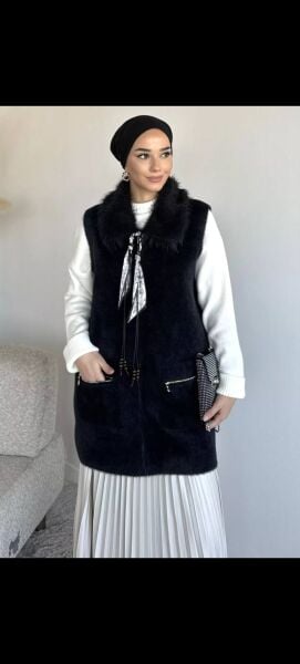 Kemer Detaylı Premium Angora Yelek